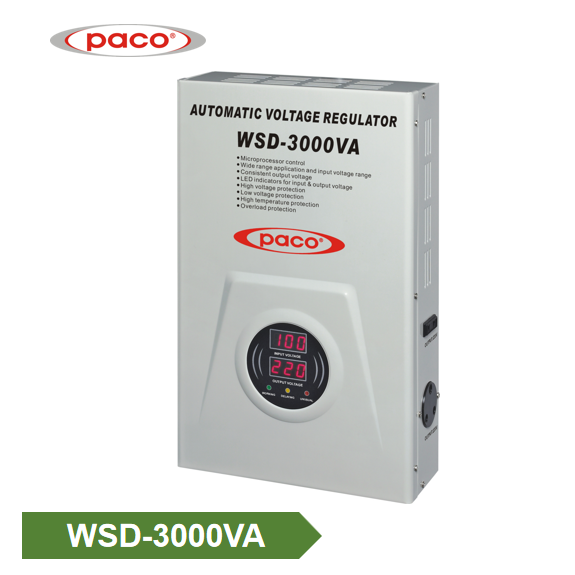 China PACO Wall Mounted Automatic Voltage Regulator WSD-3000VA for Electrical appliances Featured Image
